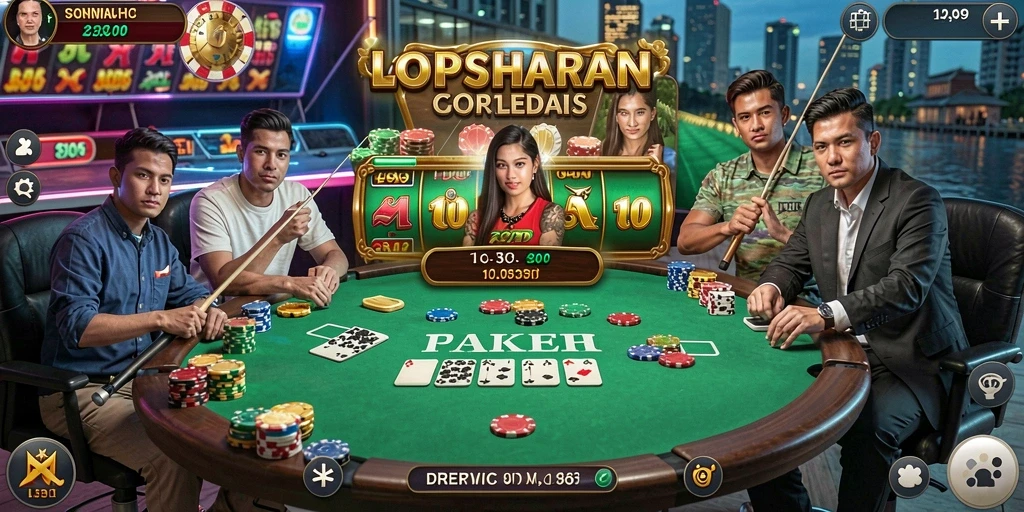 Screenshot pekarangan dengan karakter dan rintangan unik.